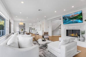 Luxury House, Multiple Beds, Pool Access, Pool View (Emerson Estate) | Living area | 100-inch flat-screen TV with digital channels - Emerson Estate (Sherman Oaks)