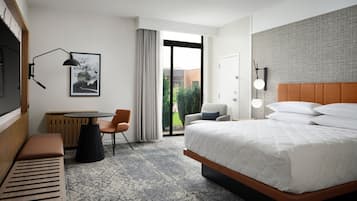 Premium bedding, down comforters, pillowtop beds, in-room safe