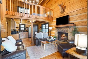Smart TV, fireplace, DVD player