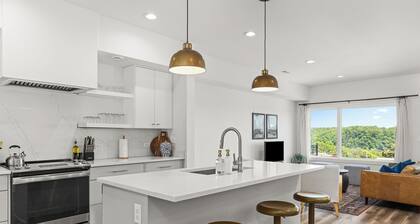 Modern Townhome w/ Private Garage + Downtown Views