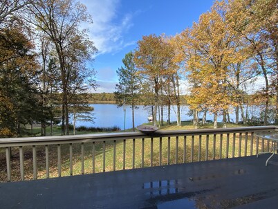 Stunning views on tranquil lake.