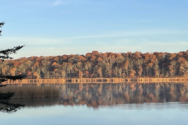 Stunning fall lake views.
