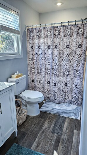 Douche, sèche-cheveux, papier toilette