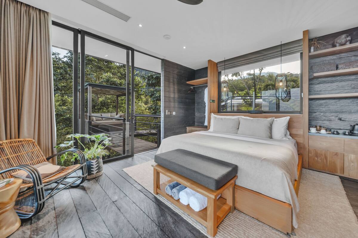 Studio Cabin with Cabana | เครื่องนอนระดับพรีเมียม, เตียงพร้อมฟูกเสริมที่นอน, มินิบาร์