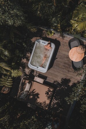 Cabaña Premium, hidromasaje, vista al valle | Terraza o patio