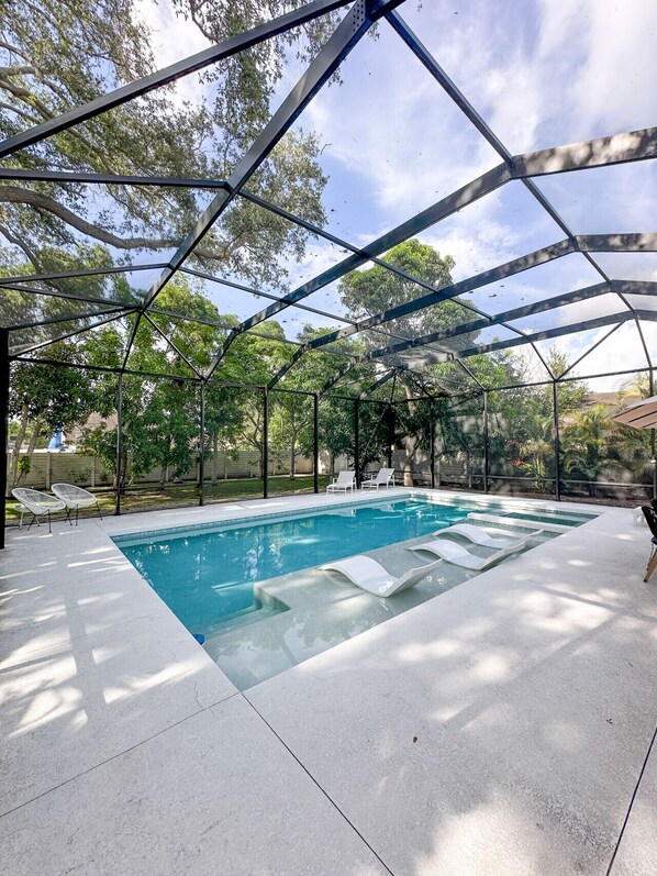 A heated pool