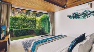 1 Bedroom Beach Front Pool Villa | 1 Schlafzimmer, Bettwäsche aus ägyptischer Baumwolle