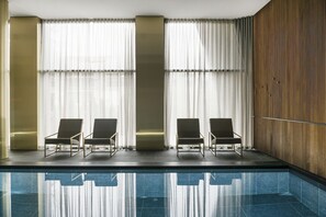 Indoor pool, pool loungers