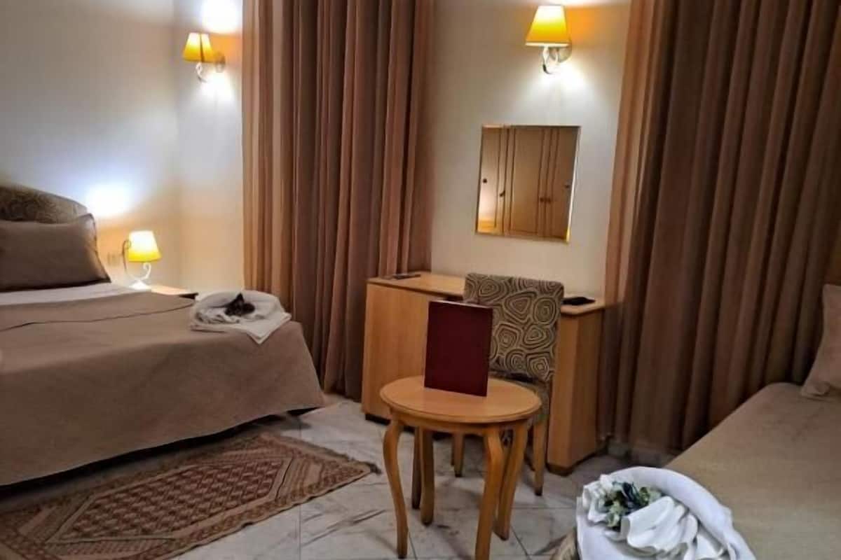 ميني بار وخزنة داخل الغرفة وستائر تعتيم وتجهيزات عازلة للصوت