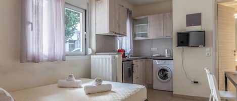 Studio (IS1) | 1 slaapkamer, luxe beddengoed, pillowtop-bedden, individueel gedecoreerd