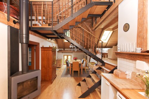 Loft for families, groups, fireplace, near Ammersee, Allgäu, Neuschwanstein