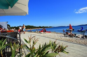 Sun-loungers, beach towels