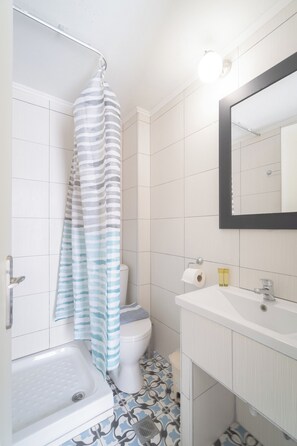 Camera Standard con letto matrimoniale o 2 letti singoli | Bagno | Doccia, asciugacapelli, asciugamani, sapone