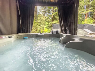 The Black Nest~Contemporary Redwood Haven! WiFi/HotTub/Pup