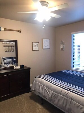 2 bedrooms, in-room safe, iron/ironing board, travel cot