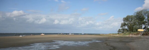 Beach nearby, sun loungers