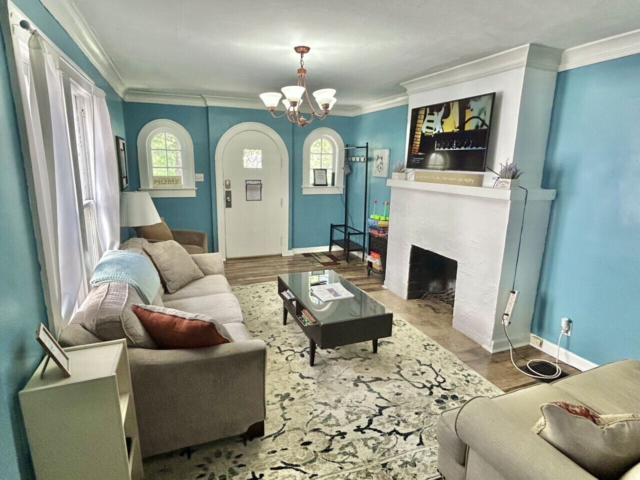 TV, fireplace, video games, Netflix