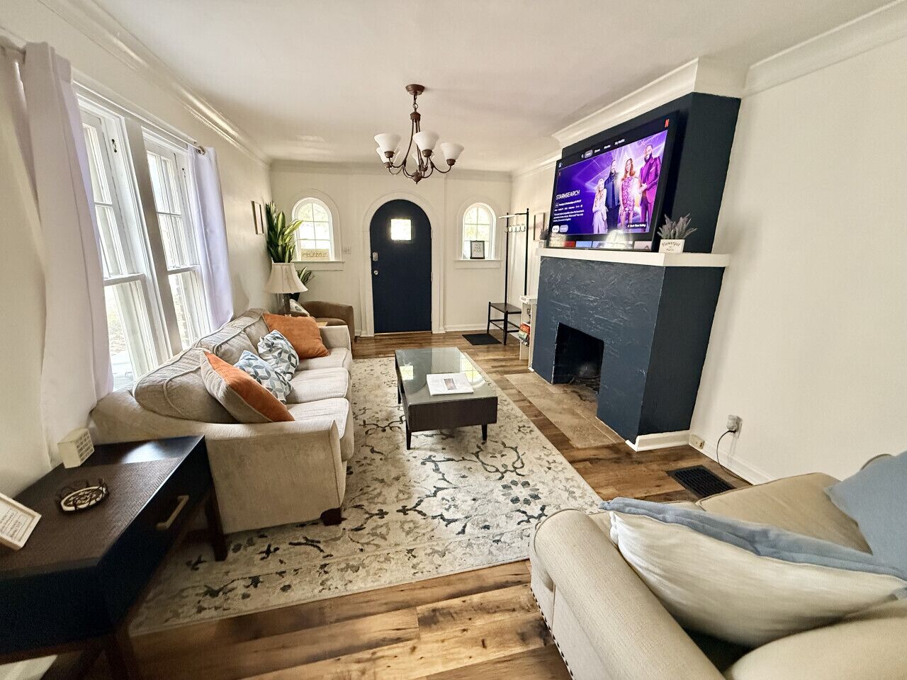 TV, fireplace, video games, Netflix