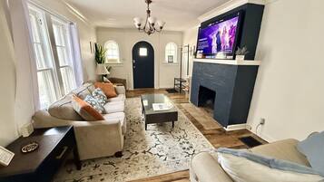 TV, fireplace, video games, Netflix