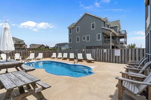Pool - 5205 - A Little Bit of Sunshine: 5-bed  in Kill Devil Hills, pet friendly, private pool, hot tub (Kill Devil Hills)