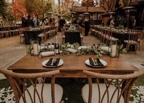 Outdoor banquet area