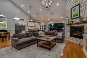 Smart TV, fireplace, DVD player, table football