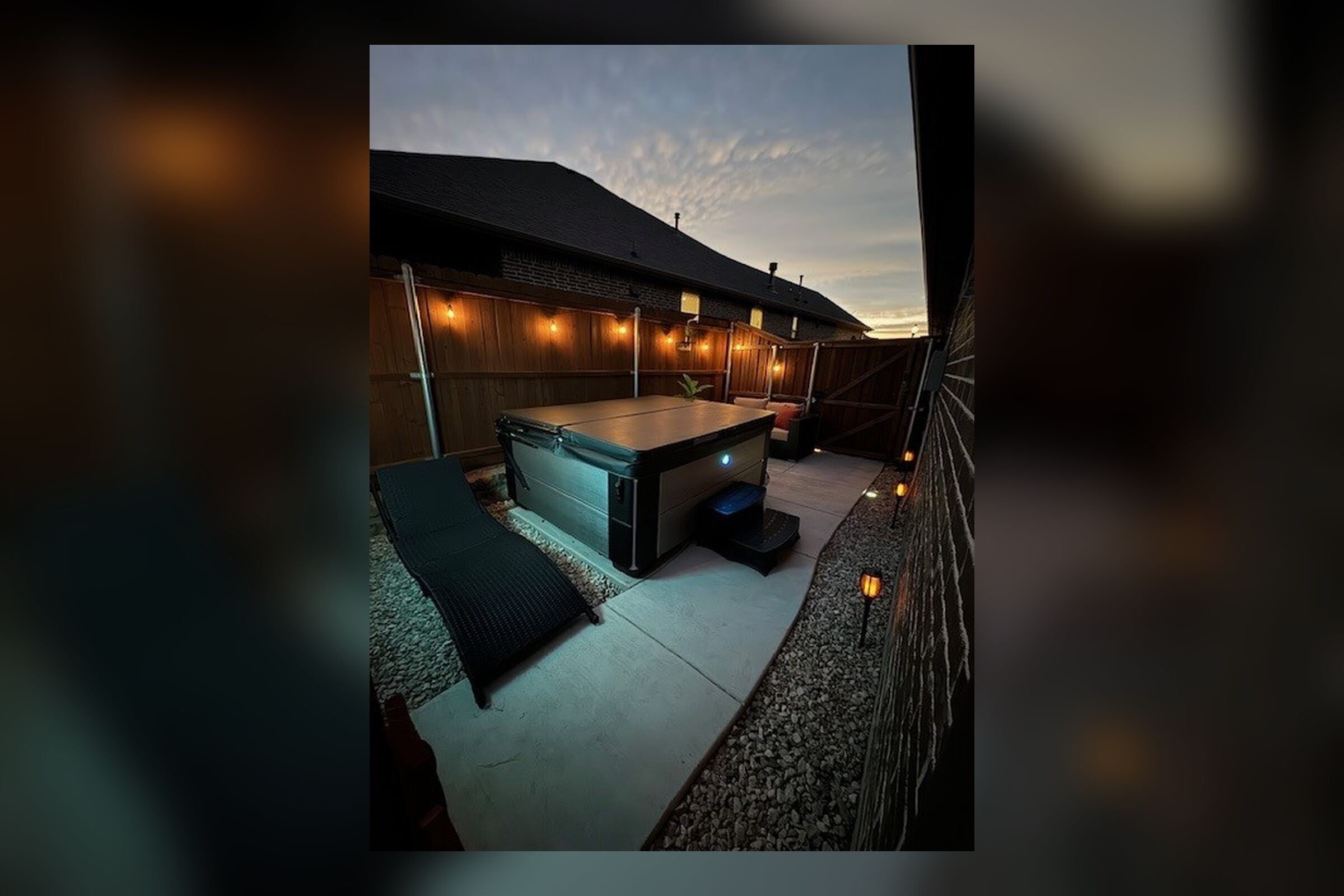 Your exclusive Hot Tub area at night
