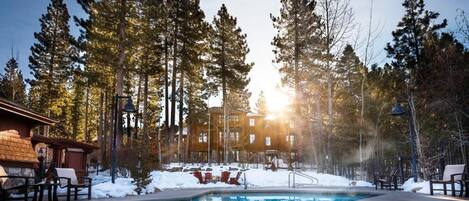 Outdoor pool, a heated pool
