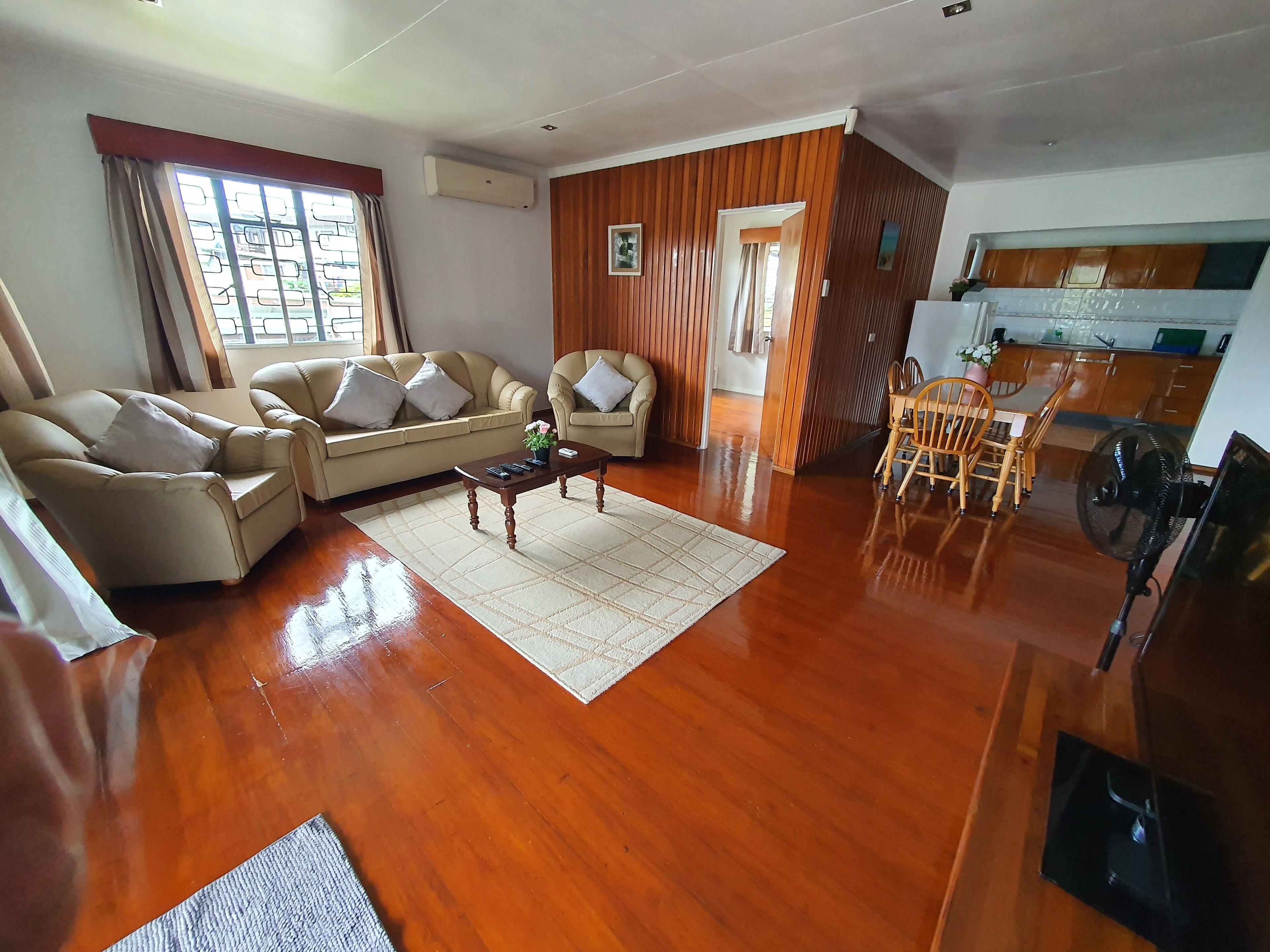 TV, DVD player, video library