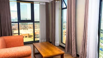 Deluxe Apartment, 2 Bedrooms, Non Smoking, City View | Living area