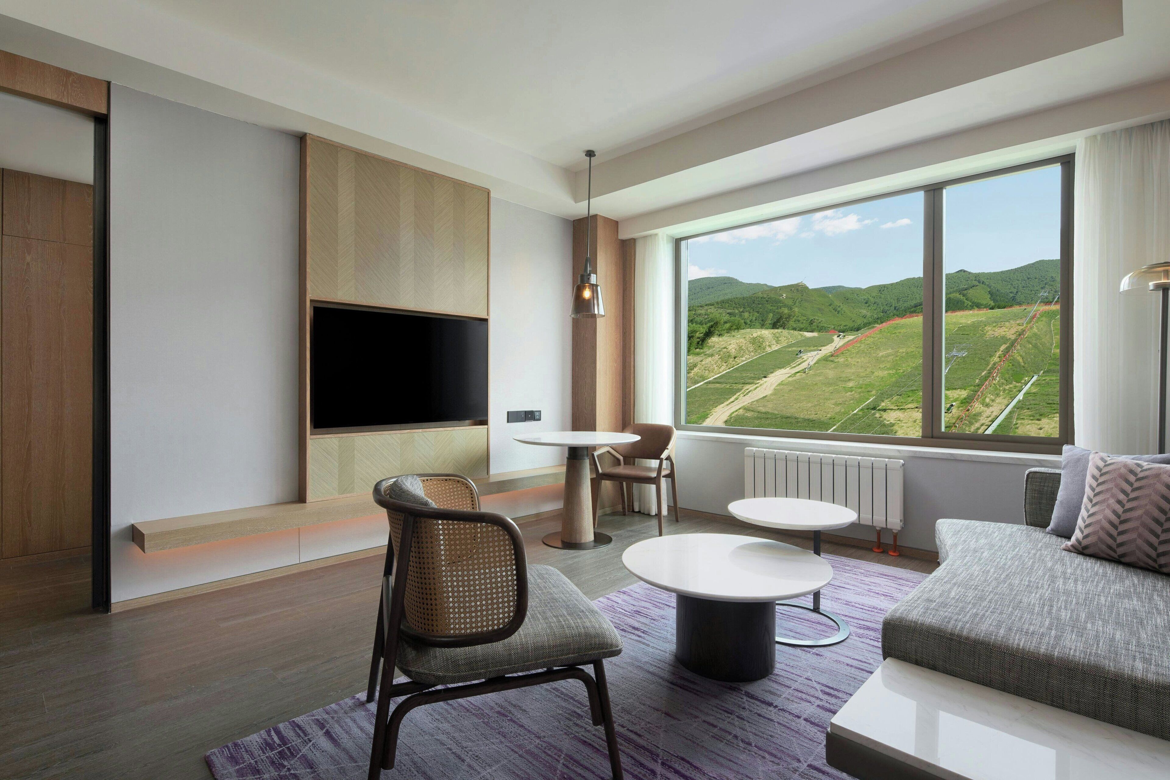 Suite, 1 King Bed (View) | Living room | 55-inch TV with satellite channels