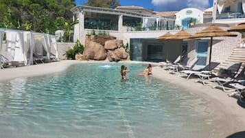Indoor pool, outdoor pool, open 8:00 AM to 7:00 PM, pool umbrellas