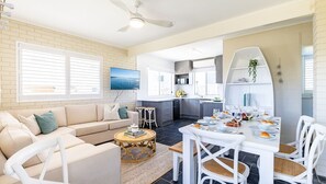 Smart TV - Pet friendly Anna Bay Beach Shack, 44 Ocean Avenue - fantastic 2 storey house with spectacular views (Anna Bay)