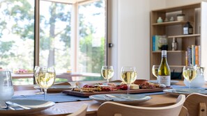 Dining - Sandy C - immaculate modern home with outdoor spa and stunning lake views. (Culburra Beach)