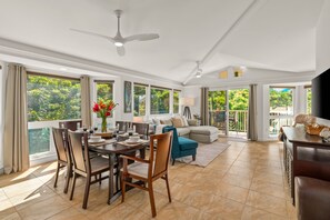 TV - Stunning 3br 3ba Corner Unit Villa of Kamalii, AC, Pool, Hot Tub Unit 23 (Princeville)