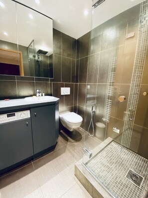 Shower, hair dryer