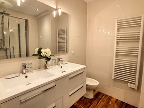 Shower, hair dryer
