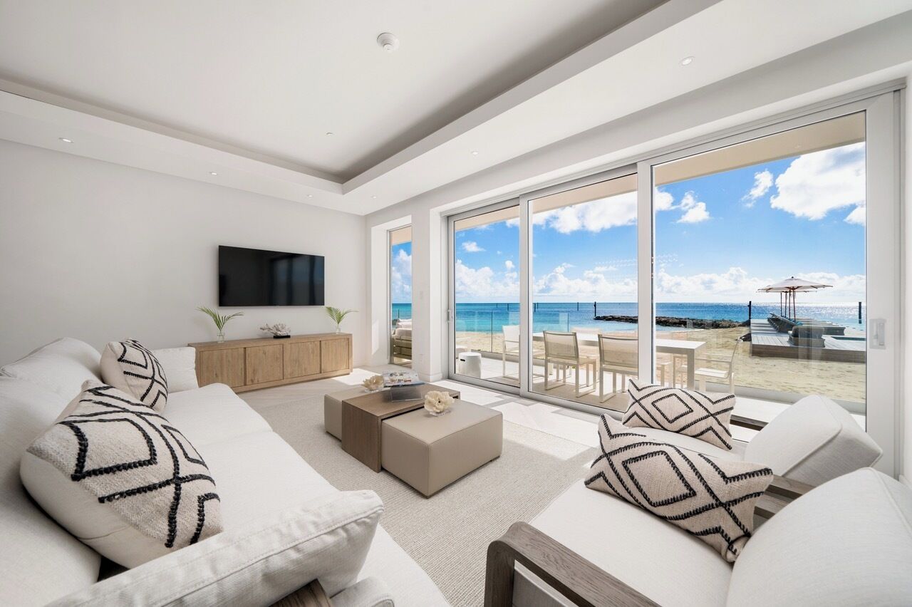 奢華公寓客房, 海灘景觀 | 起居區 | 65-吋智慧型電視、有線頻道、電視、Netflix