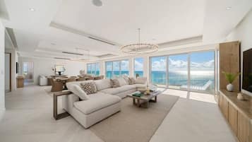 Luxury Condo | Living area | 65-inch Smart TV with cable channels, TV, Netflix