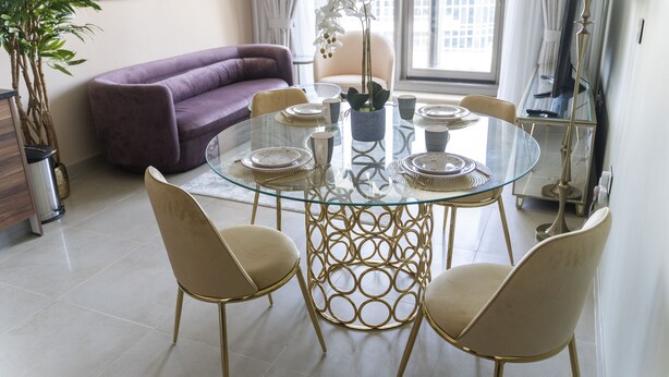 Comfort Apartment | Living area - High floor flat with waterfront view (Dubai)