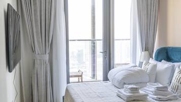 Departamento Confort | 1 habitación, caja de seguridad en la habitación y cortinas blackout