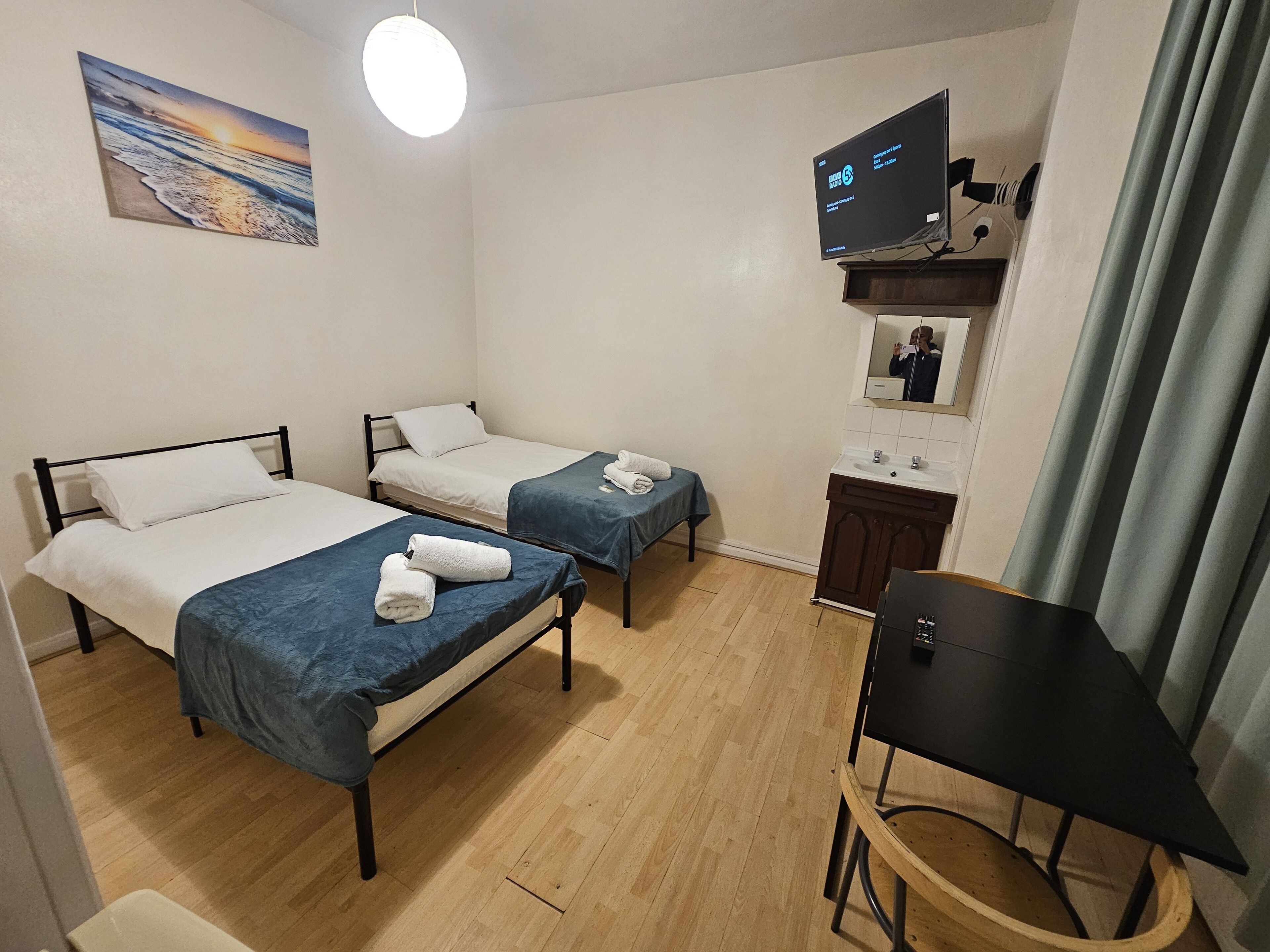 Desk, laptop workspace, iron/ironing board, free WiFi