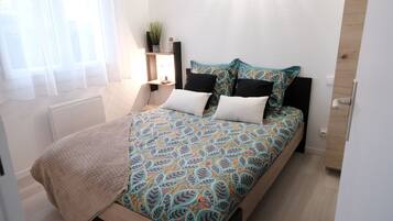 1 bedroom, iron/ironing board, travel crib, WiFi (free)