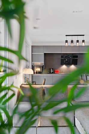 Living room - Stylish 1BR Apt w Balc Cloche dOr (Luxembourg City)