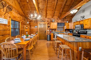 Dining - Entire Cabin! Hot Tub!  Sleeps 12 4 BD/4BA. 1 Mile to Convention Center (Sevierville)