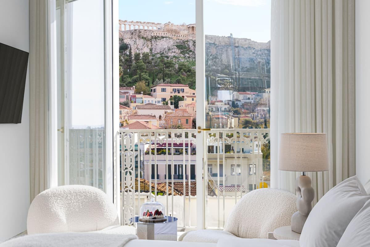 Acropolis Apartment | Ropa de cama de alta calidad, minibar, caja fuerte