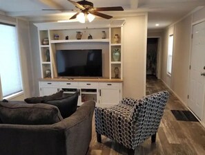 Smart TV, DVD player, books