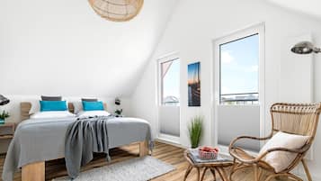 2 habitaciones, tabla de planchar con plancha y cuna de viaje