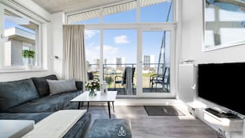 Fernseher, Kamin, DVD-Player, Videothek