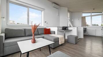 Fernseher, Kamin, DVD-Player, Stereoanlage